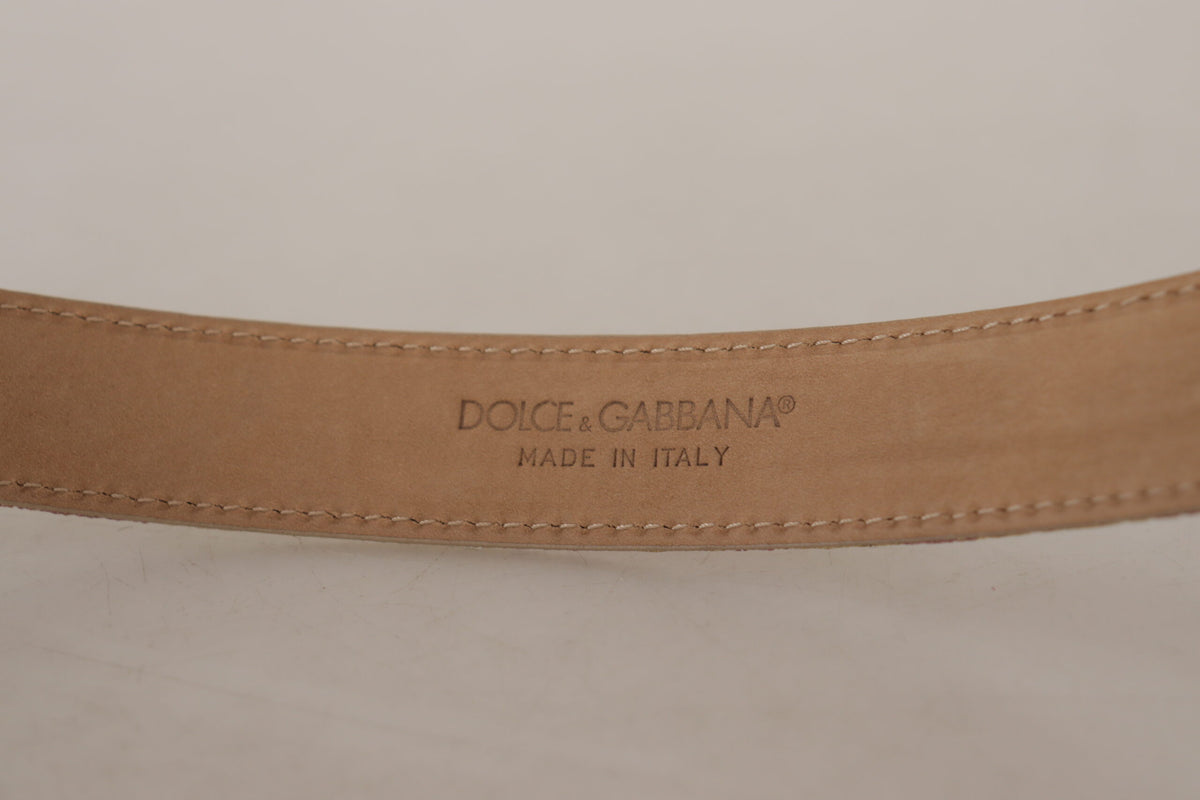 Cinturón elegante de piel en dorado y rosa de Dolce &amp; Gabbana