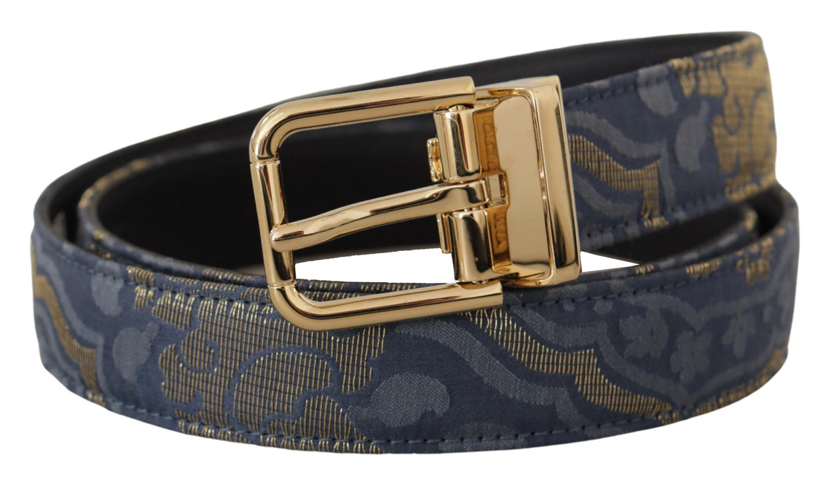 Ceinture élégante en cuir bleu marine Dolce &amp; Gabbana