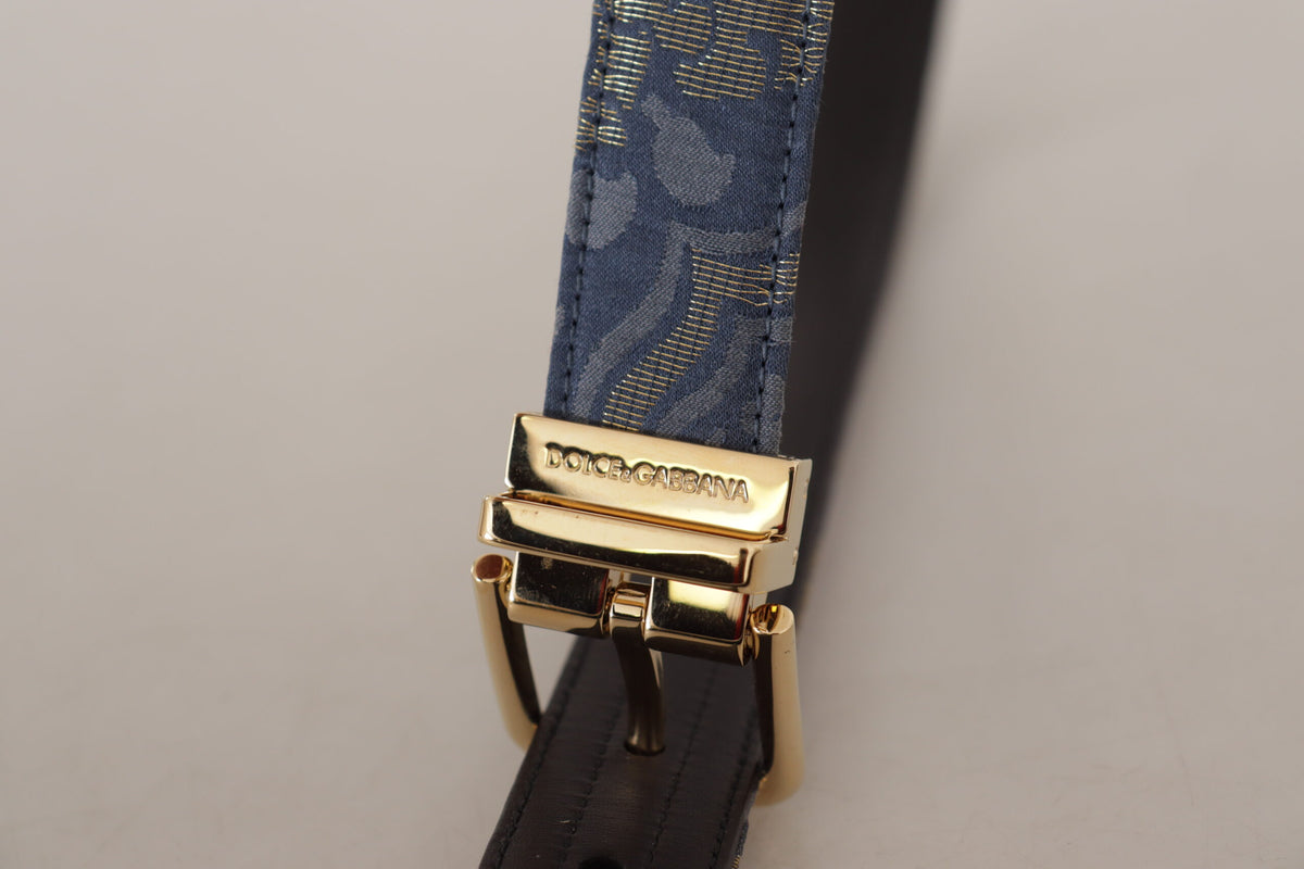 Ceinture élégante en cuir bleu marine Dolce &amp; Gabbana