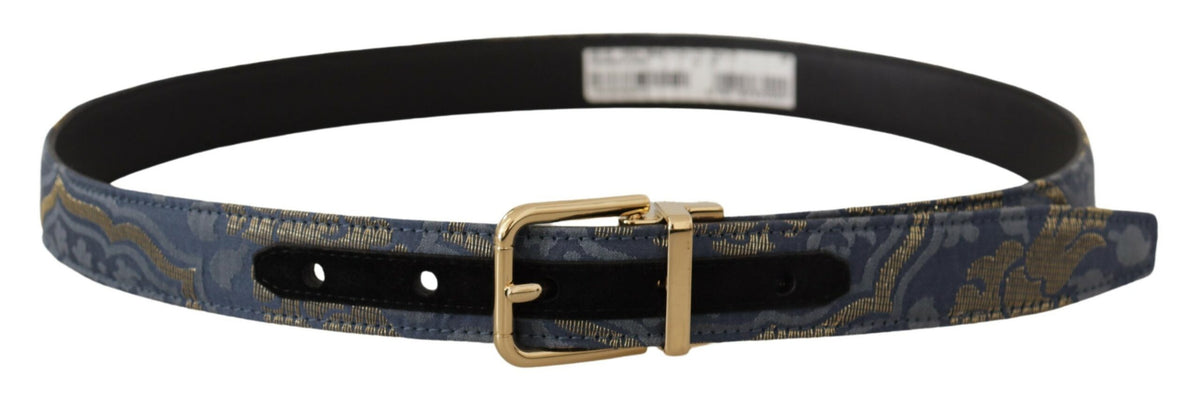 Ceinture élégante en cuir bleu marine Dolce &amp; Gabbana