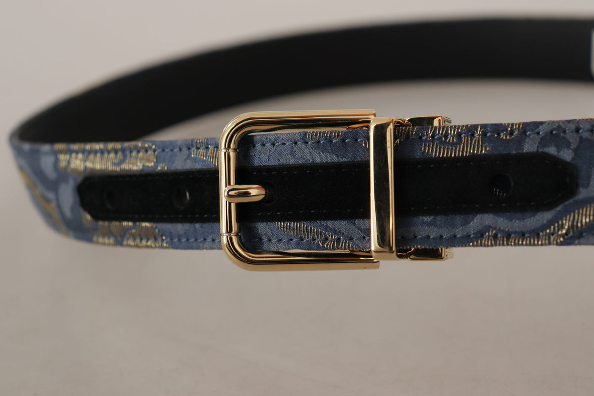 Ceinture élégante en cuir bleu marine Dolce &amp; Gabbana