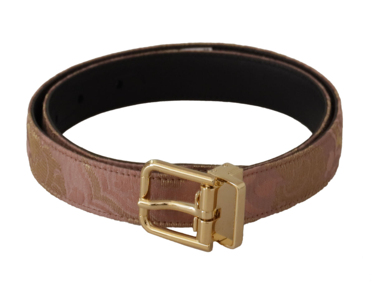 Ceinture en cuir rose chic Dolce &amp; Gabbana avec boucle à logo