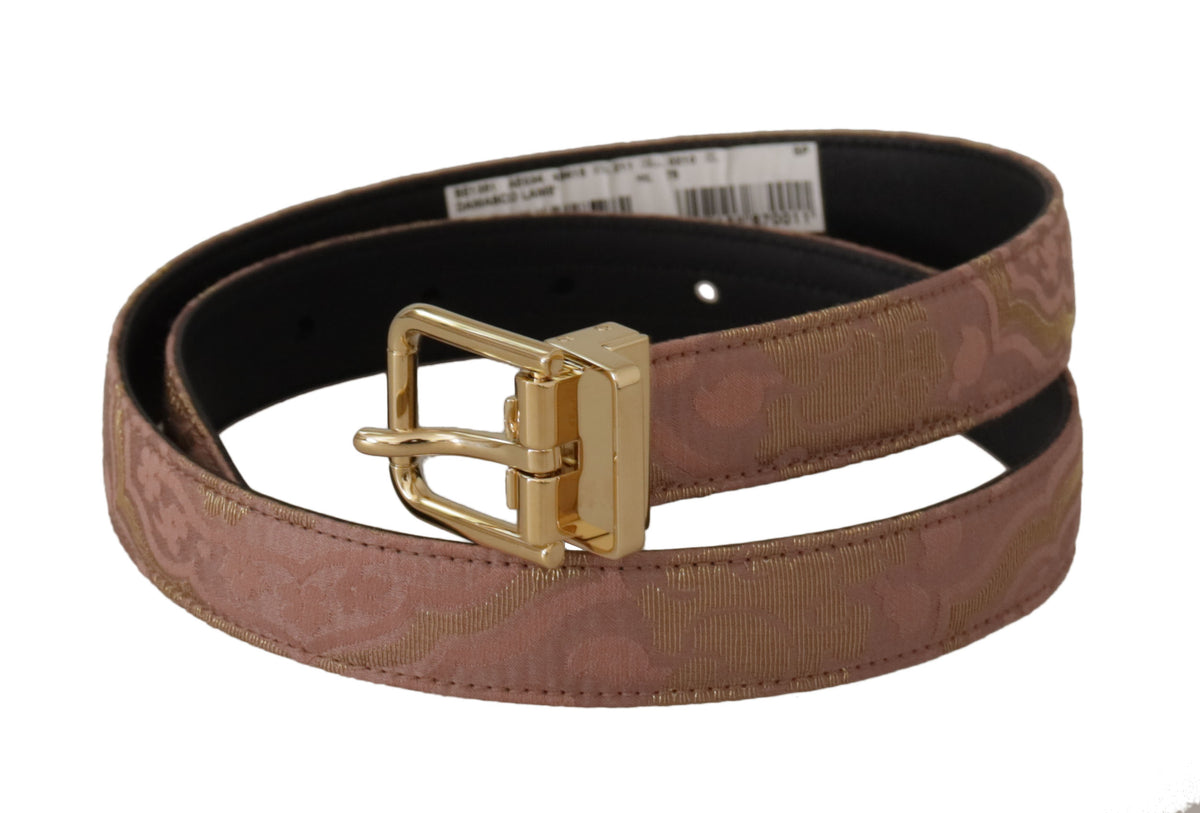 Ceinture en cuir rose chic Dolce &amp; Gabbana avec boucle à logo