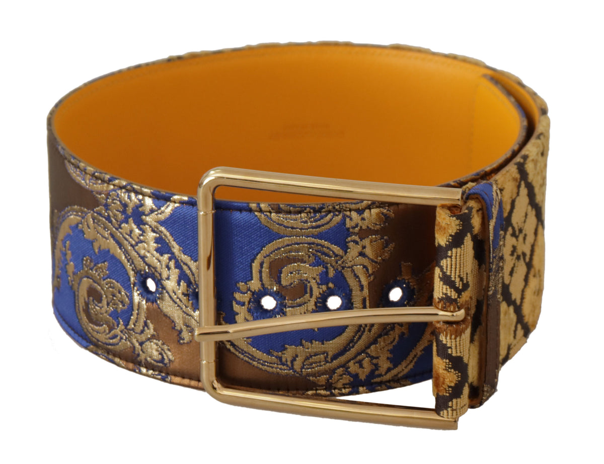 Ceinture élégante en cuir bleu Dolce &amp; Gabbana avec boucle en métal