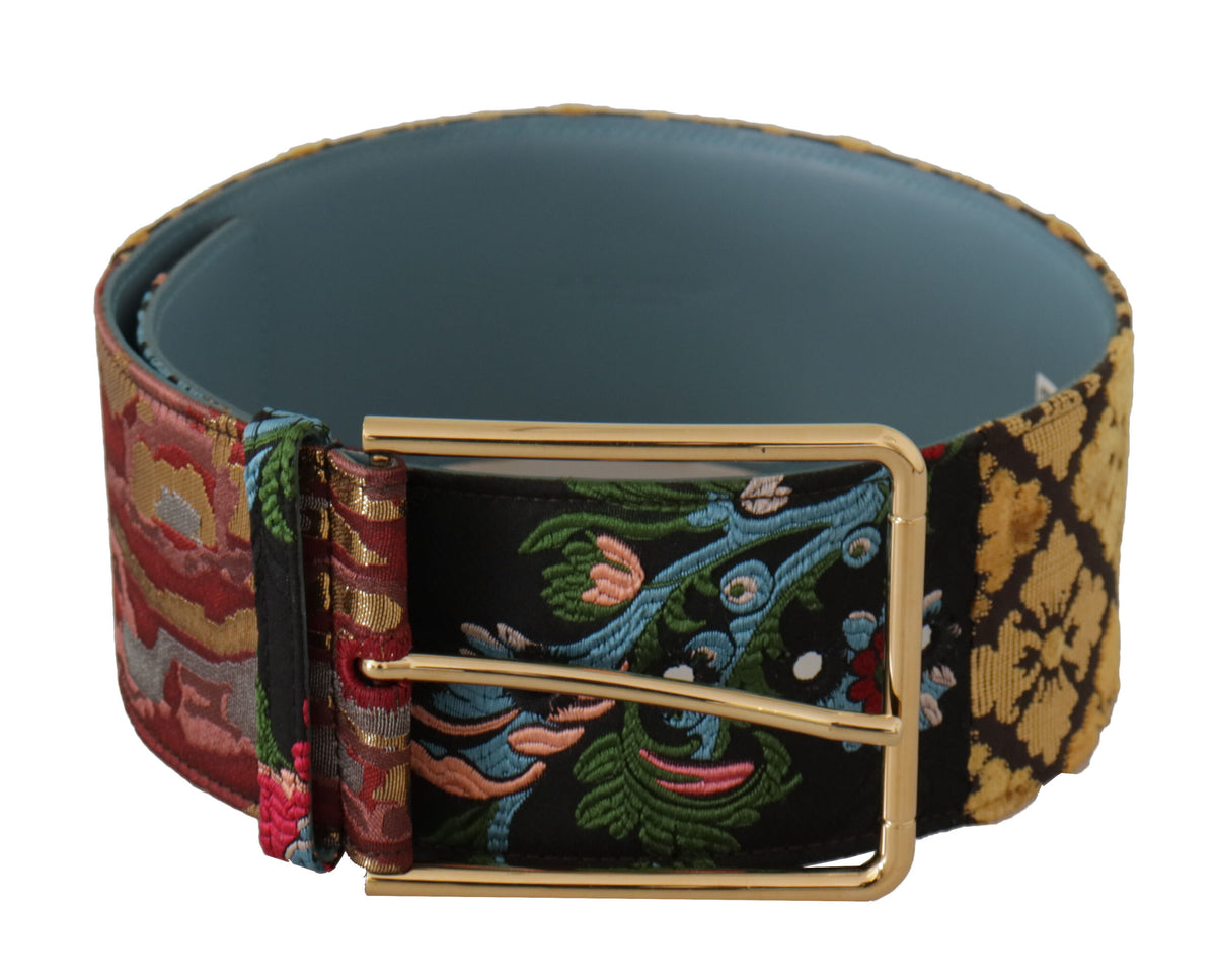 Ceinture en cuir et toile multicolore Dolce &amp; Gabbana