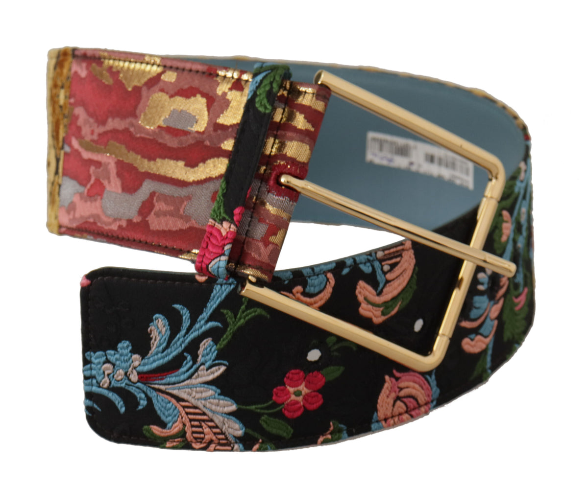 Ceinture en cuir et toile multicolore Dolce &amp; Gabbana