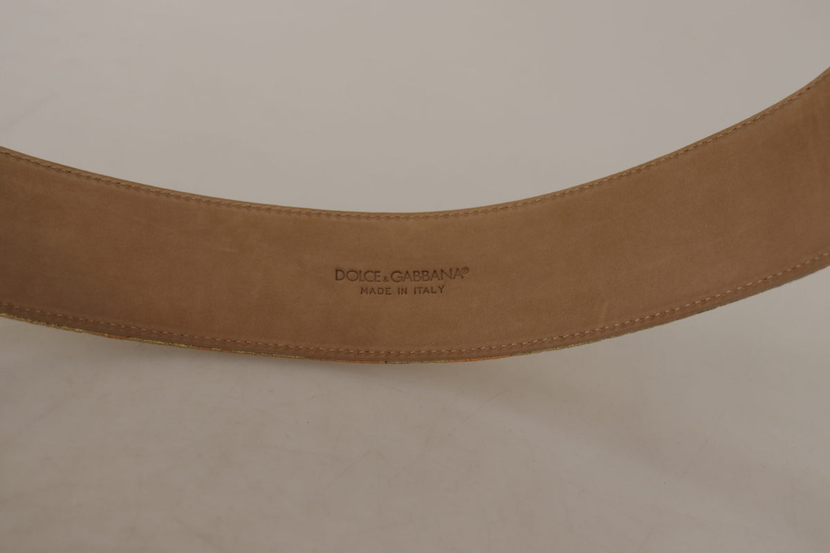 Ceinture élégante en cuir Dolce &amp; Gabbana avec boucle à logo