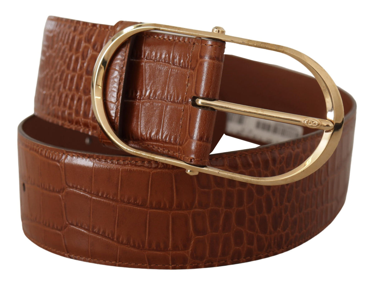 Ceinture en cuir avec logo gravé Dolce &amp; Gabbana