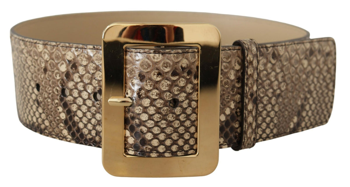 Ceinture élégante en cuir Dolce &amp; Gabbana avec boucle gravée