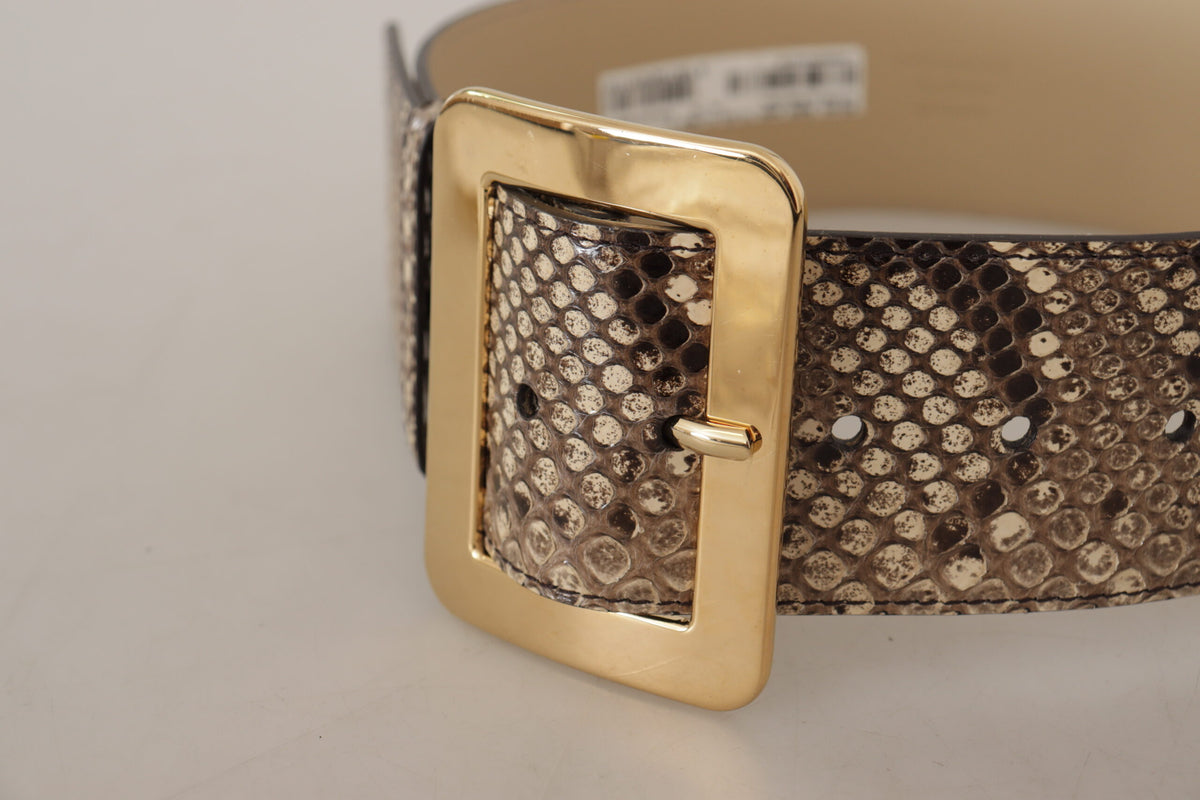 Ceinture élégante en cuir Dolce &amp; Gabbana avec boucle gravée