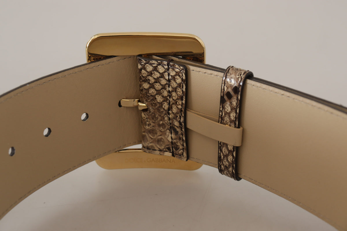 Ceinture élégante en cuir Dolce &amp; Gabbana avec boucle gravée