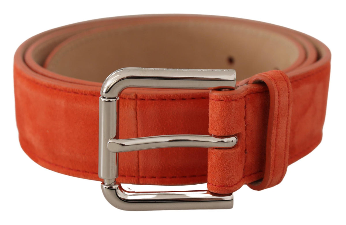 Ceinture élégante en cuir suédé Dolce &amp; Gabbana en orange vif