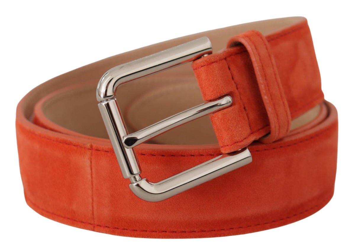 Ceinture élégante en cuir suédé Dolce &amp; Gabbana en orange vif