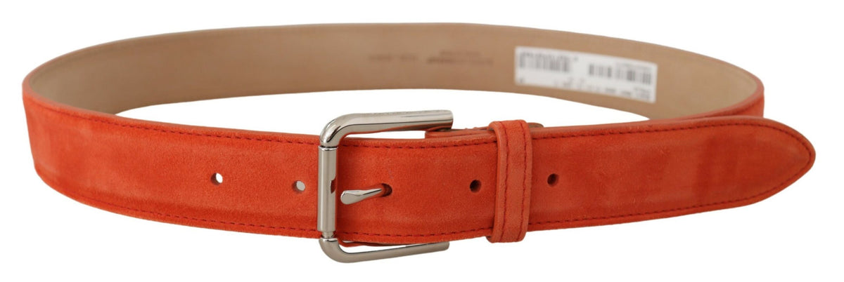 Ceinture élégante en cuir suédé Dolce &amp; Gabbana en orange vif