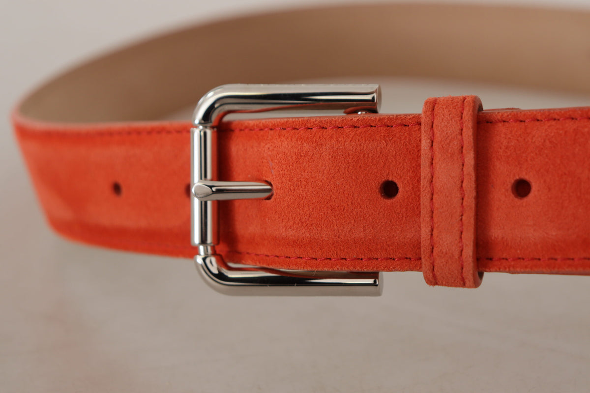 Ceinture élégante en cuir suédé Dolce &amp; Gabbana en orange vif