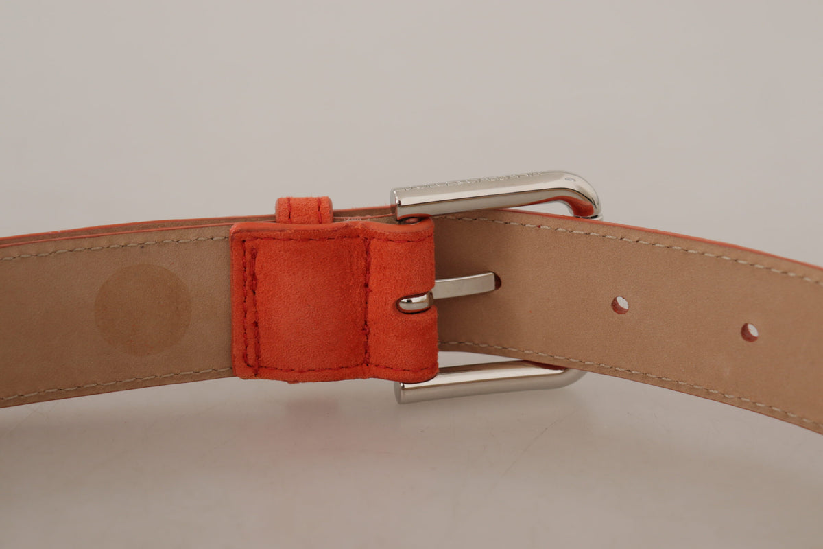 Ceinture élégante en cuir suédé Dolce &amp; Gabbana en orange vif