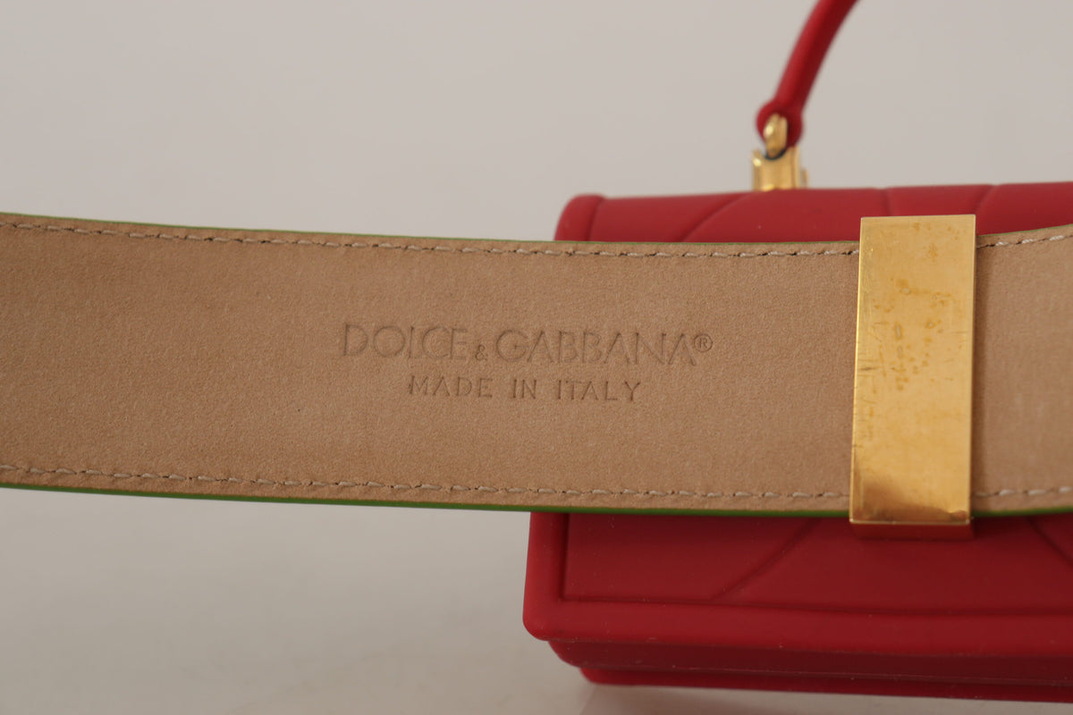 Ceinture en cuir élégante Dolce &amp; Gabbana avec accessoire mini sac