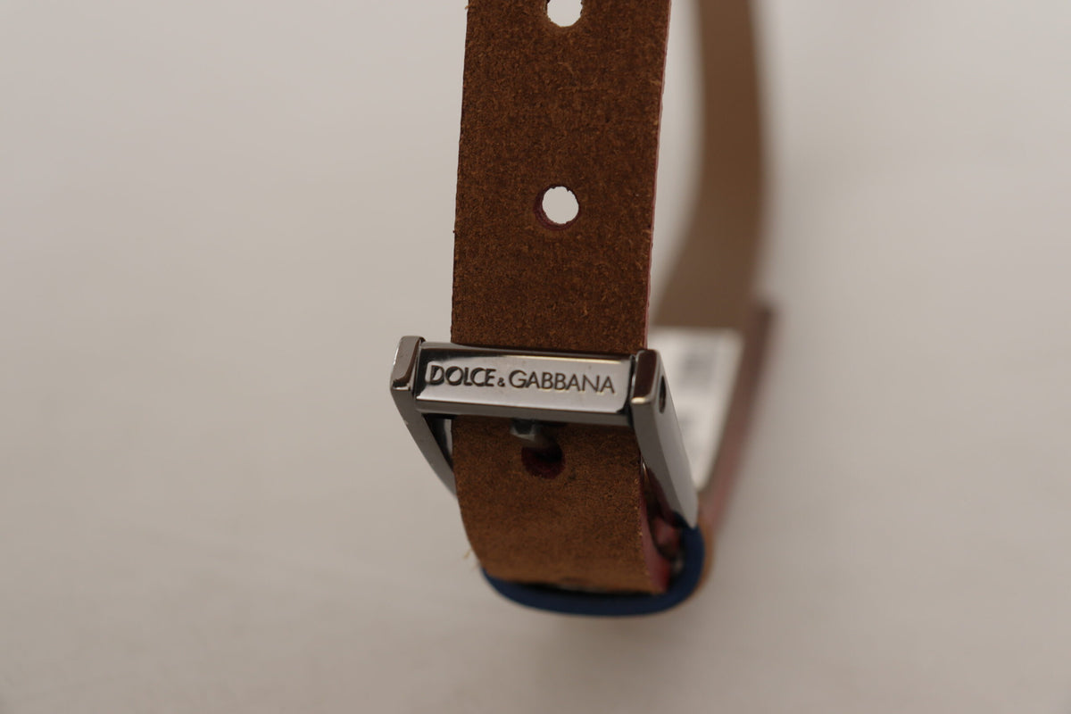 Ceinture en daim chic Dolce &amp; Gabbana avec boucle gravée du logo