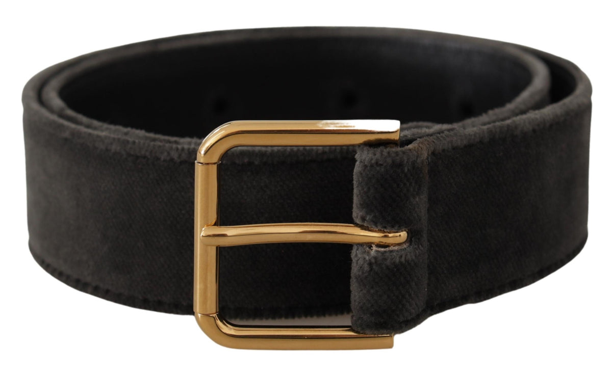 Ceinture élégante en velours Dolce &amp; Gabbana avec boucle gravée