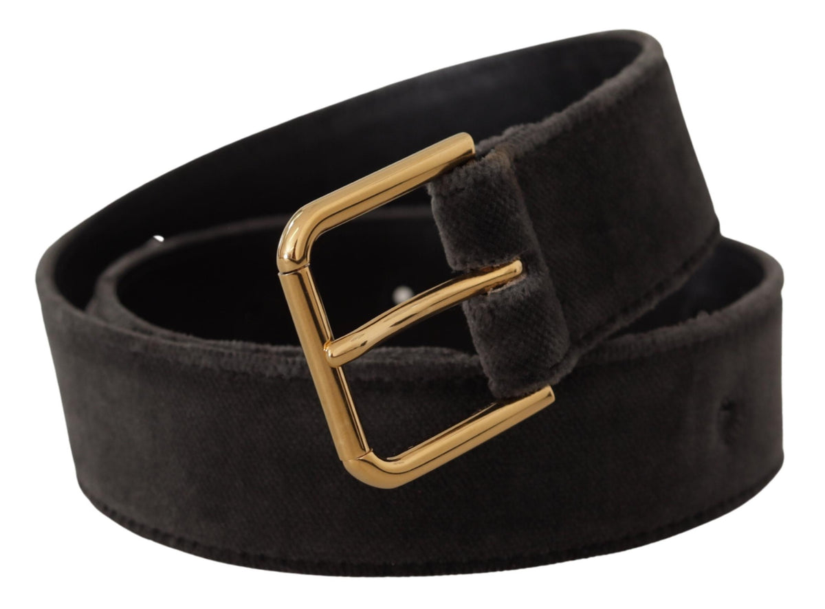 Ceinture élégante en velours Dolce &amp; Gabbana avec boucle gravée