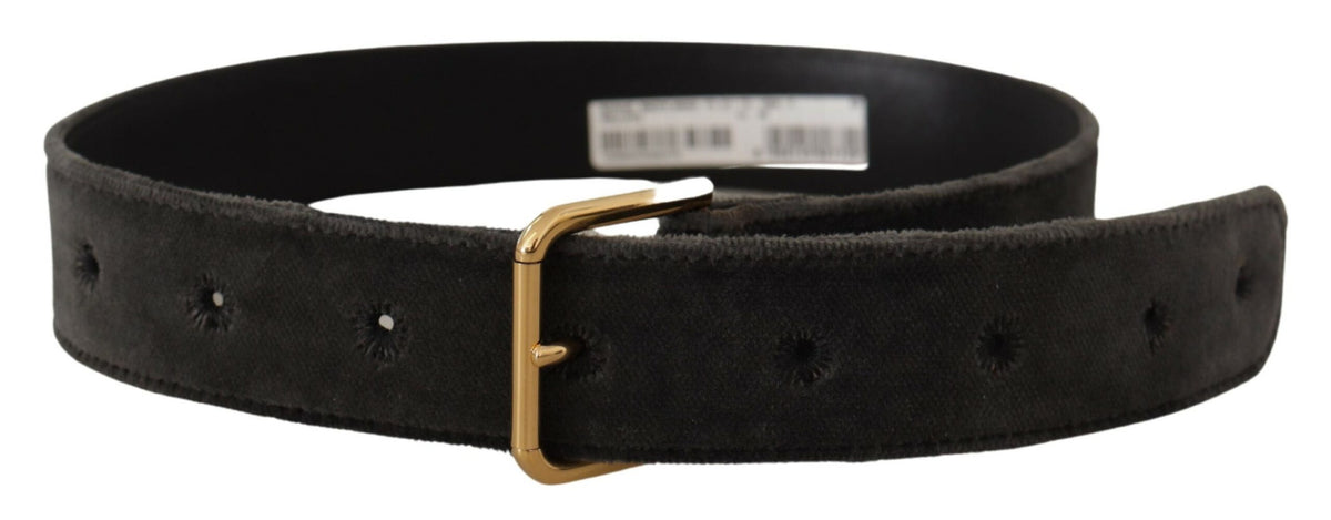 Ceinture élégante en velours Dolce &amp; Gabbana avec boucle gravée