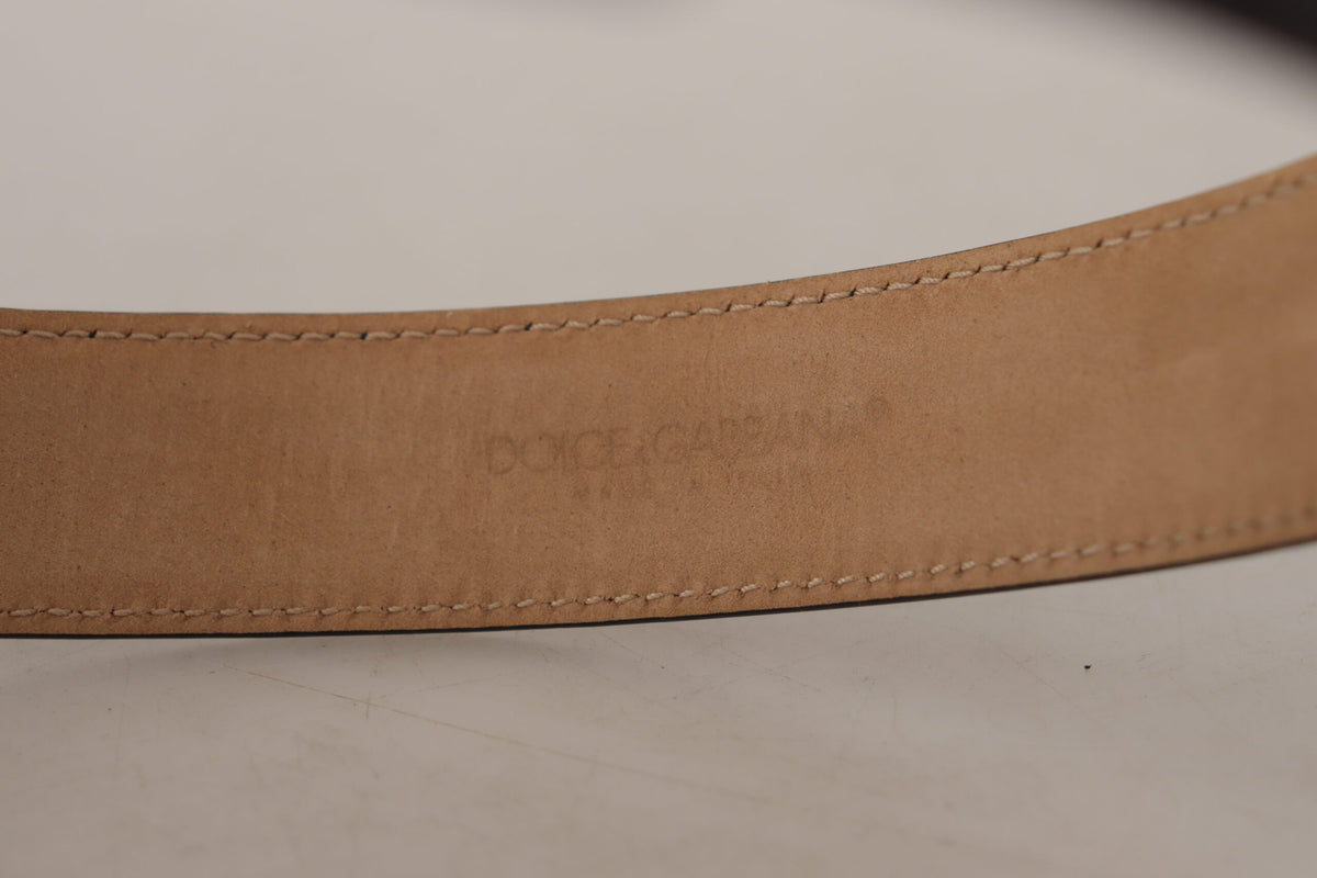 Cinturón elegante de piel con hebilla con logotipo de Dolce &amp; Gabbana