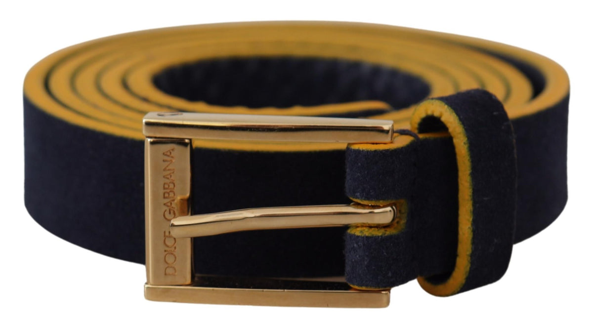 Ceinture à boucle logo en daim bleu chic Dolce &amp; Gabbana