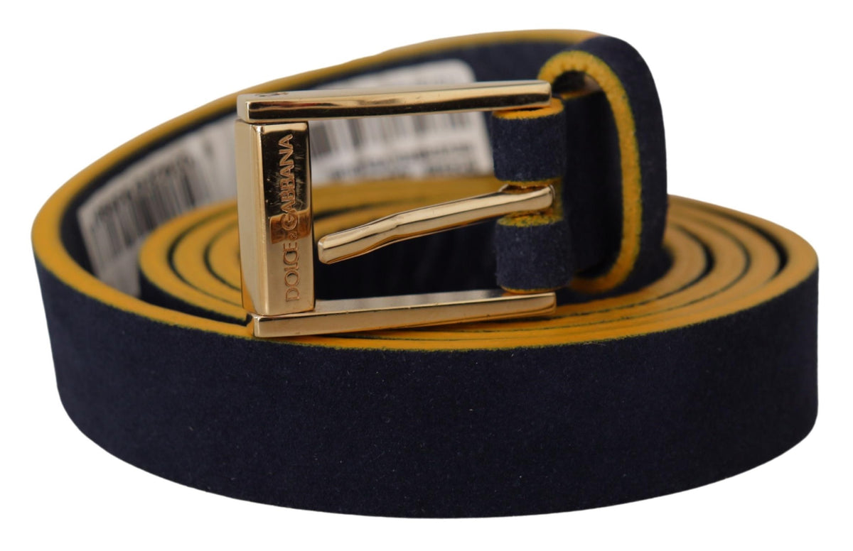 Ceinture à boucle logo en daim bleu chic Dolce &amp; Gabbana