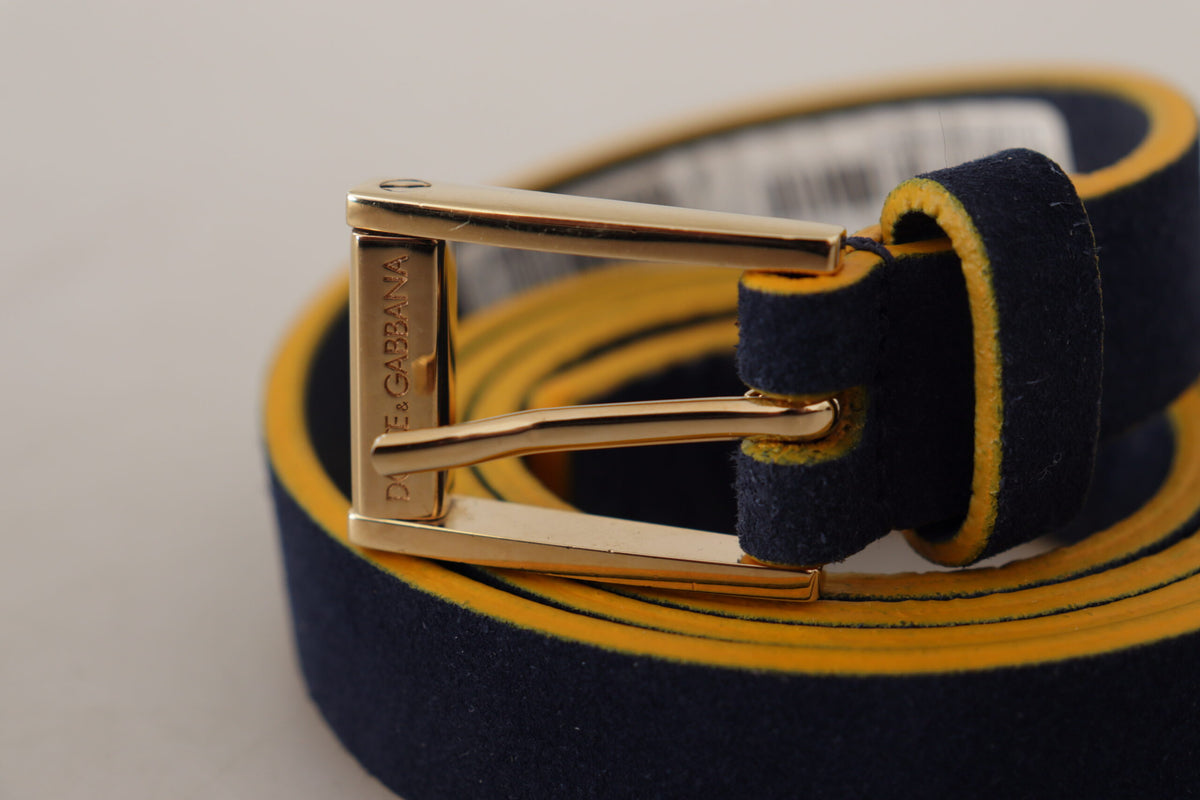 Ceinture à boucle logo en daim bleu chic Dolce &amp; Gabbana