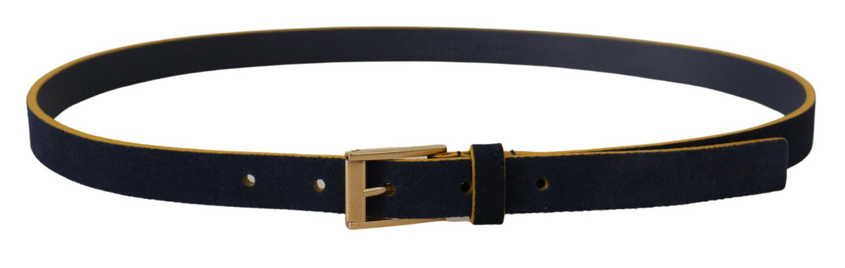 Ceinture à boucle logo en daim bleu chic Dolce &amp; Gabbana