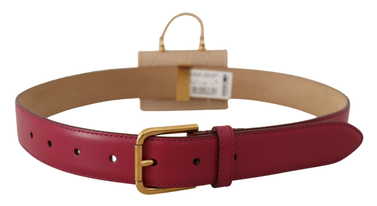 Ceinture élégante en cuir rose Dolce &amp; Gabbana avec étui pour écouteurs