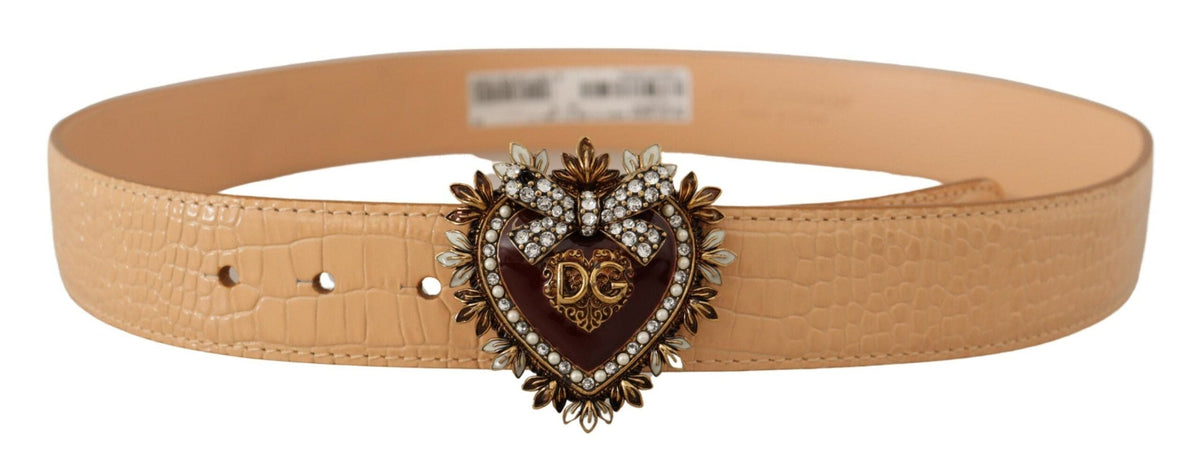 Ceinture en cuir nude enchanteresse Dolce &amp; Gabbana avec boucle gravée