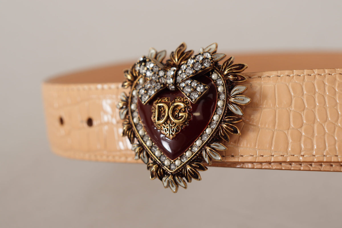 Ceinture en cuir nude enchanteresse Dolce &amp; Gabbana avec boucle gravée