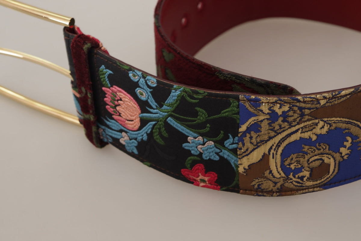 Ceinture en cuir multicolore avec logo gravé Dolce &amp; Gabbana