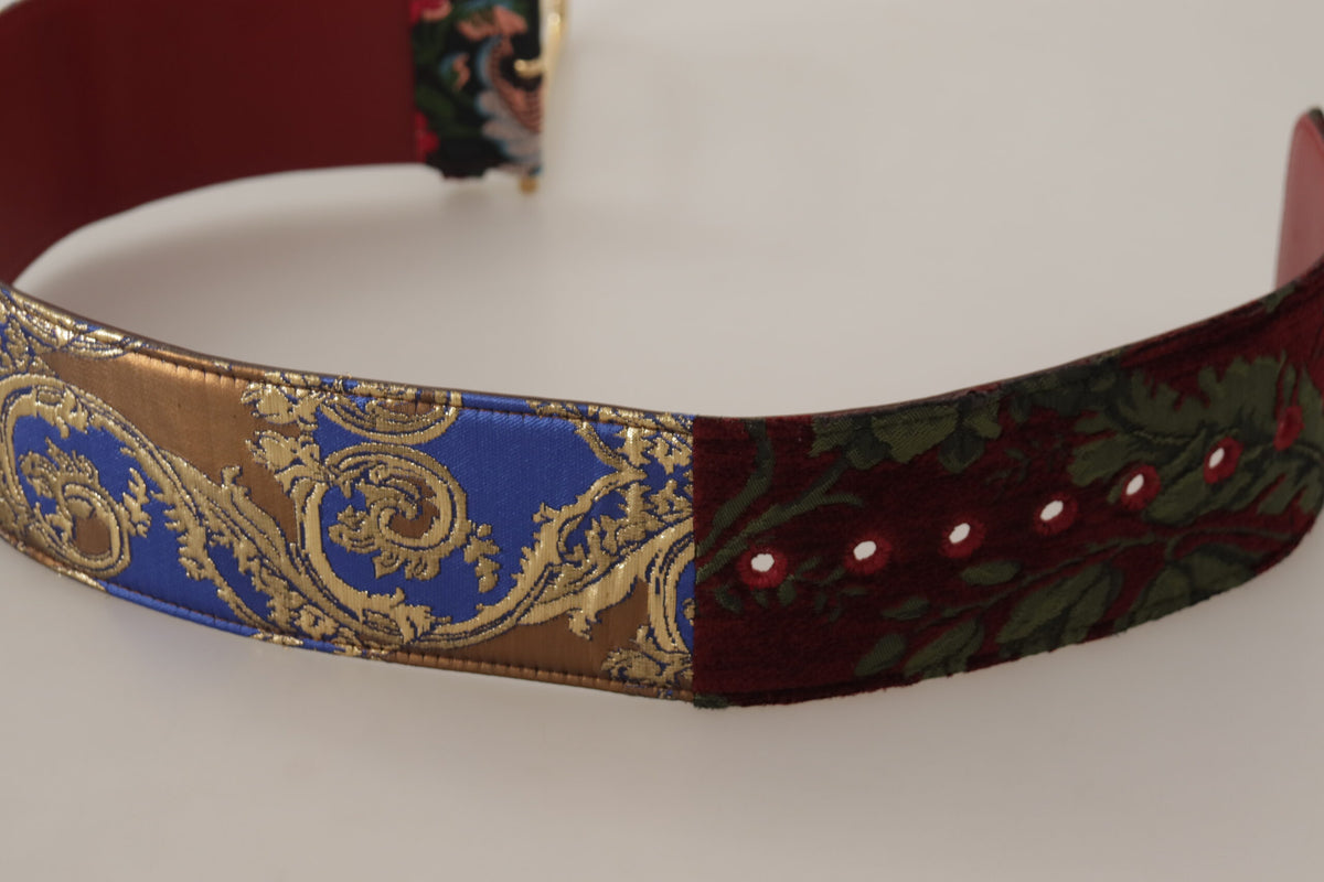 Ceinture en cuir multicolore avec logo gravé Dolce &amp; Gabbana