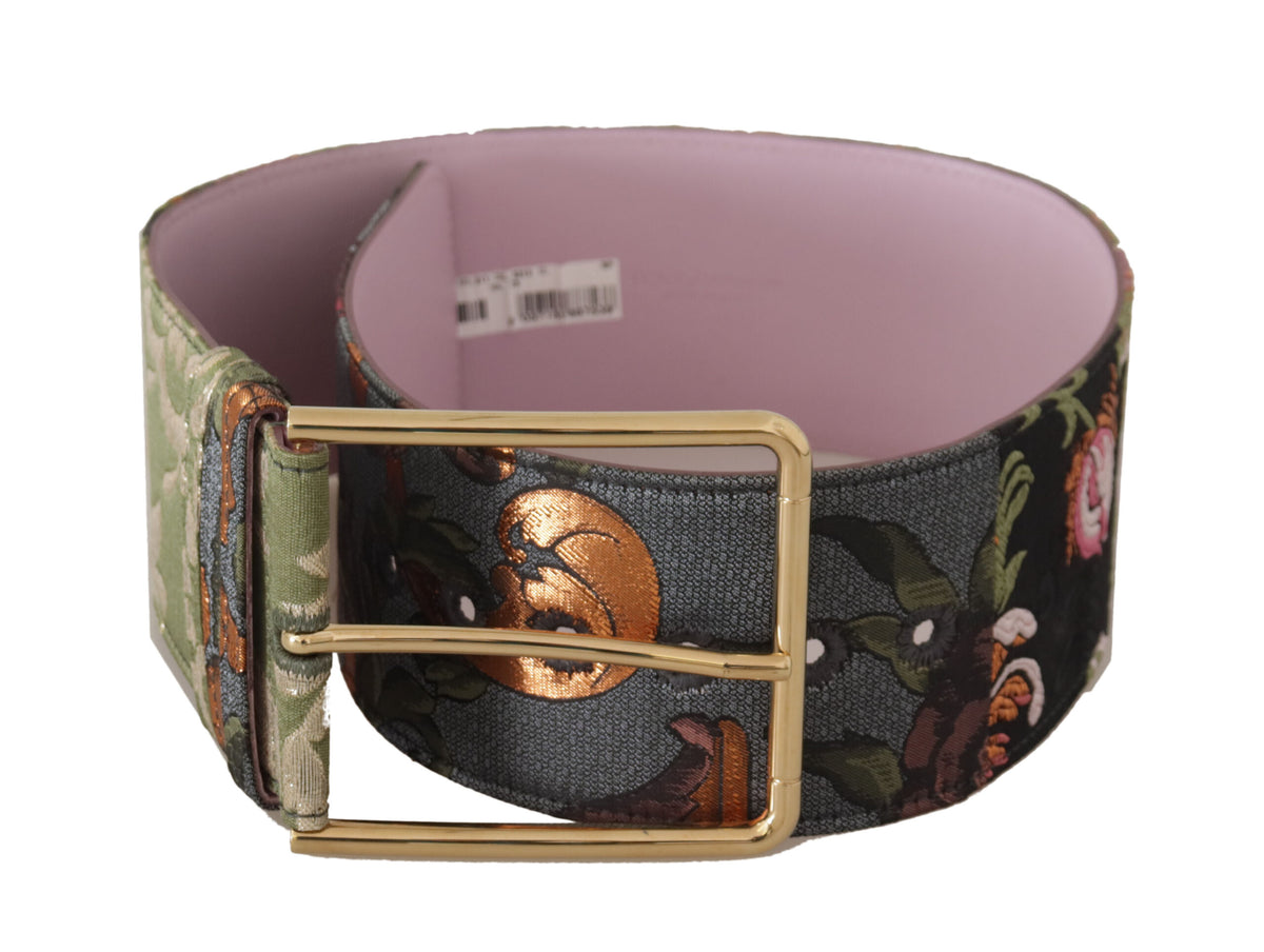 Ceinture élégante en toile et cuir multicolore Dolce &amp; Gabbana