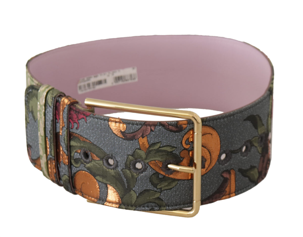 Ceinture élégante en toile et cuir multicolore Dolce &amp; Gabbana