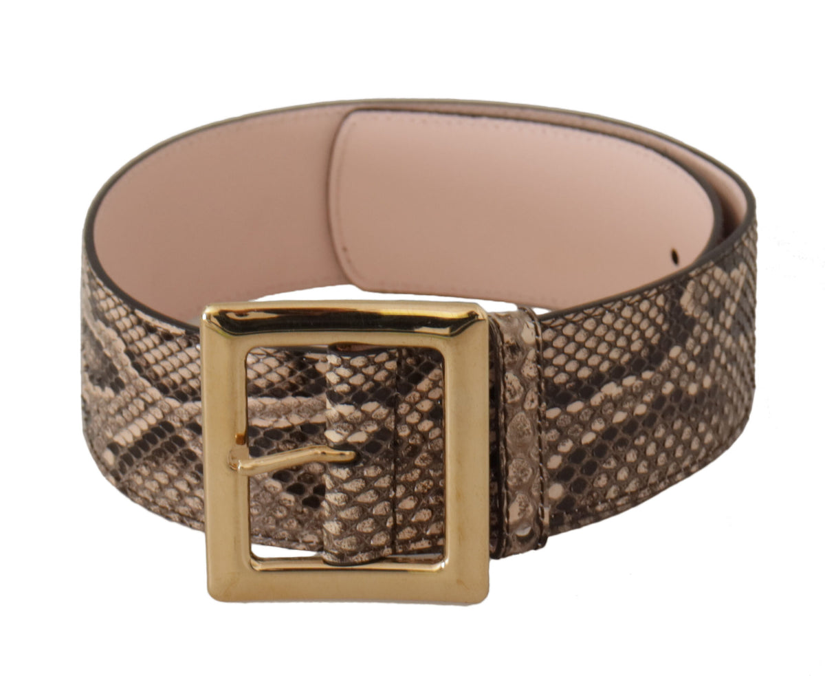 Dolce & Gabbana Elegant Leather Belt with Logo Buckle