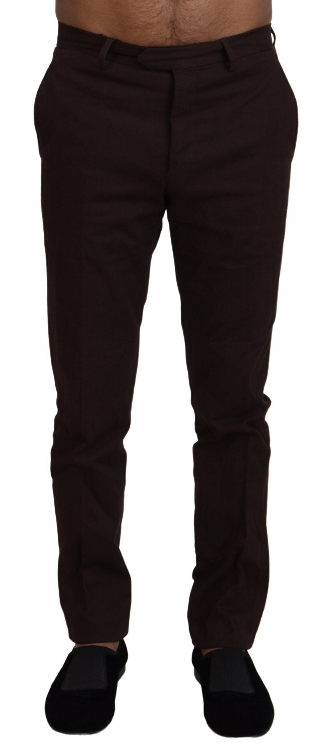 Pantalon élégant en coton mélangé marron BENCIVENGA