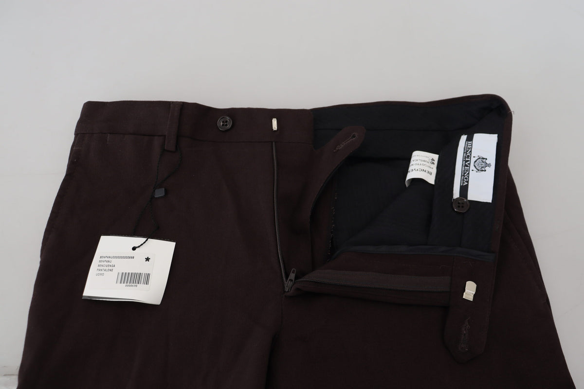 Pantalon élégant en coton mélangé marron BENCIVENGA