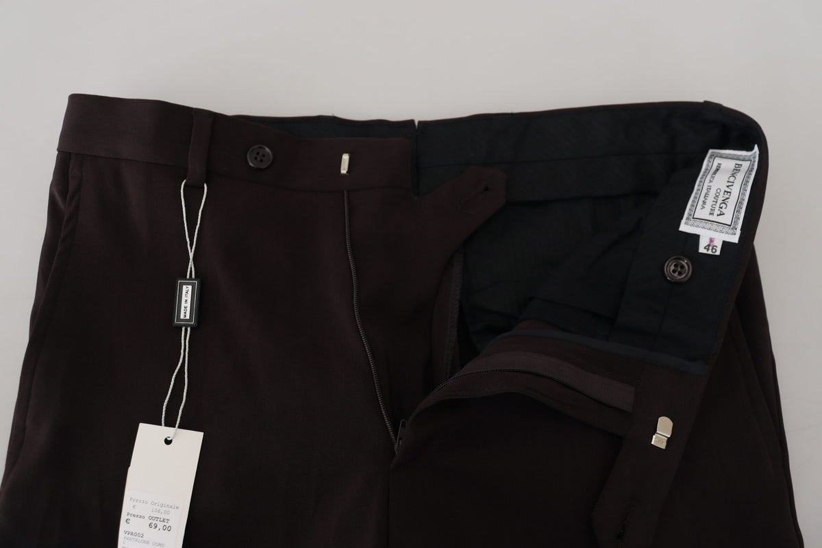 Pantalon habillé italien marron élégant BENCIVENGA