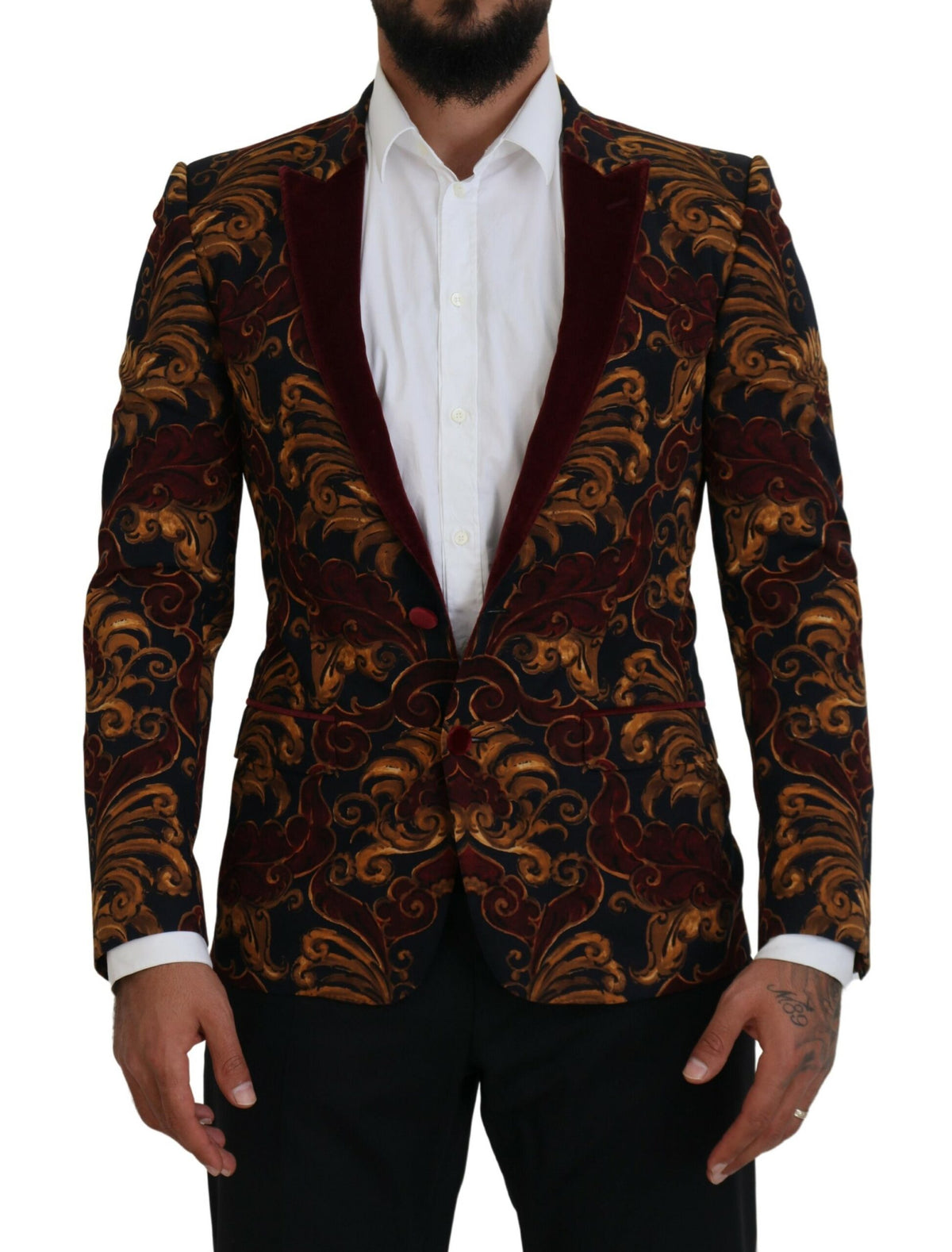 Blazer élégant en laine mélangée multicolore Dolce &amp; Gabbana