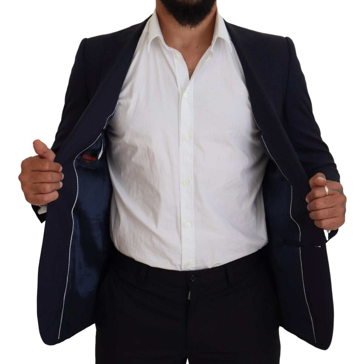 Veste blazer élégante en laine et soie bleue Dolce &amp; Gabbana