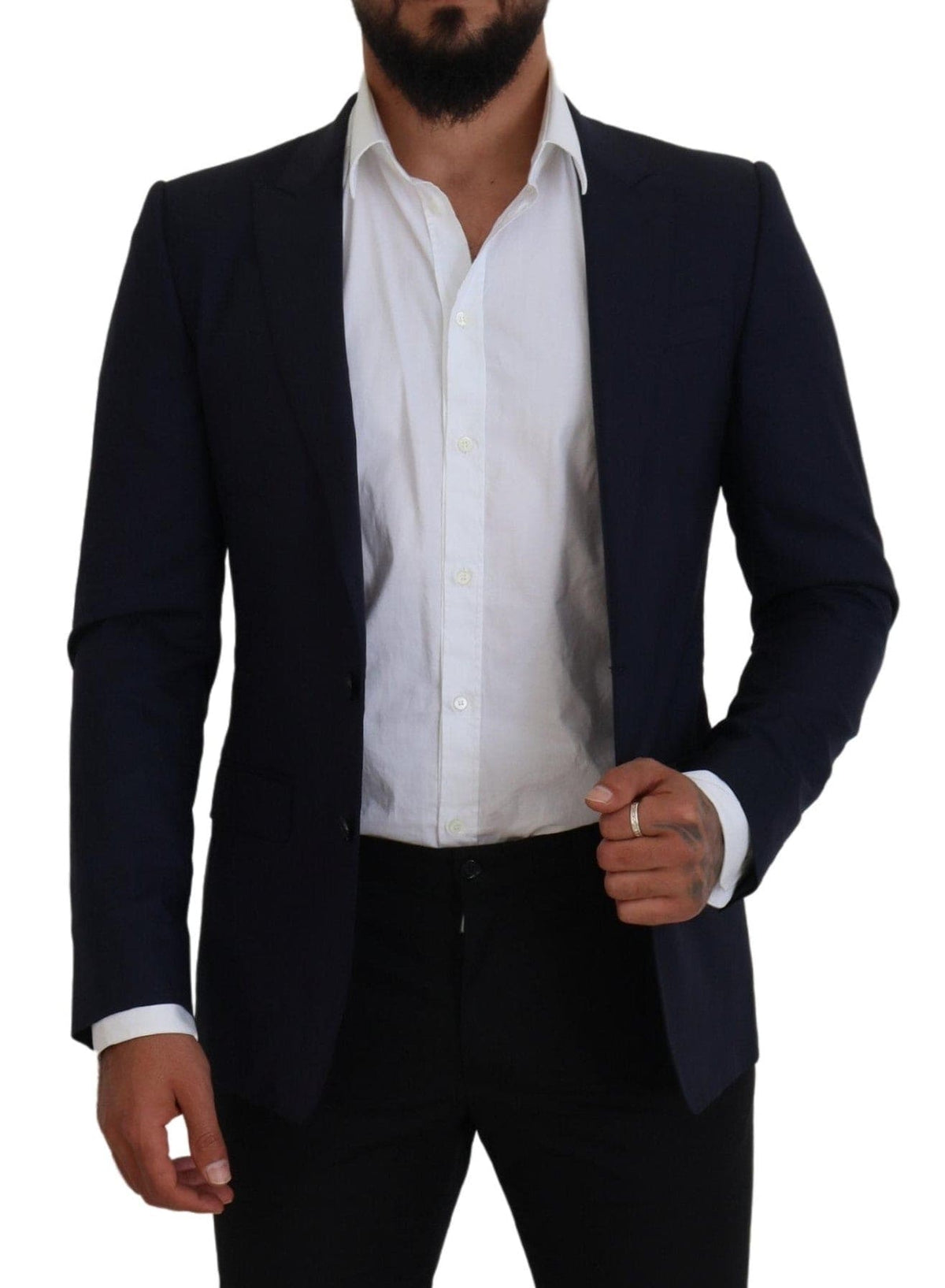 Veste blazer élégante en laine et soie bleue Dolce &amp; Gabbana