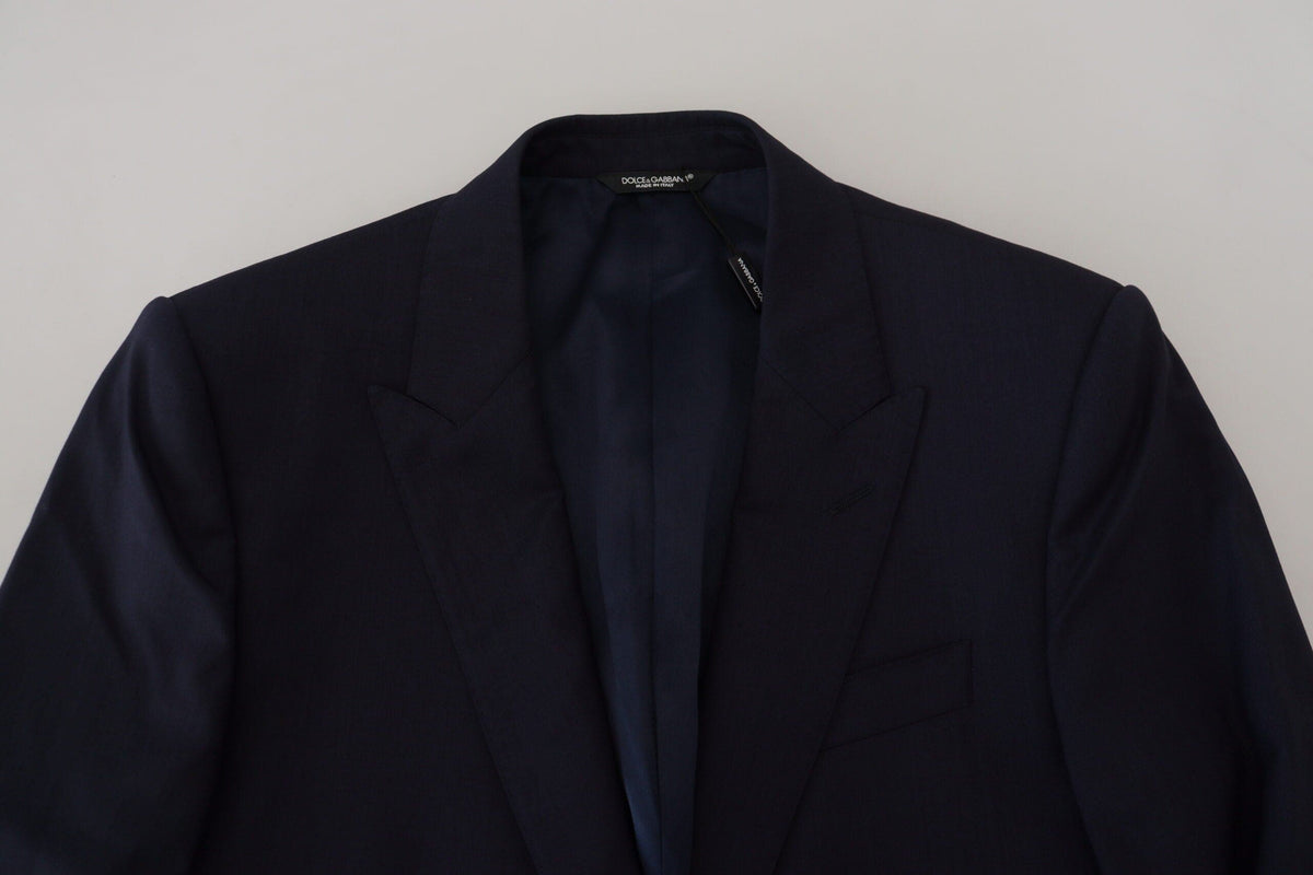 Veste blazer élégante en laine et soie bleue Dolce &amp; Gabbana