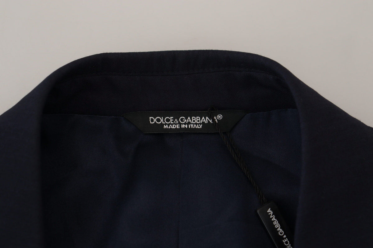 Veste blazer élégante en laine et soie bleue Dolce &amp; Gabbana