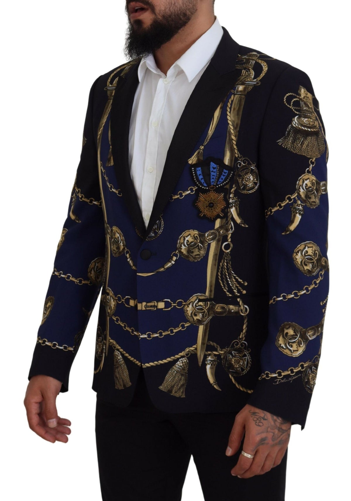 Blazer elegante de martini multicolor de Dolce &amp; Gabbana