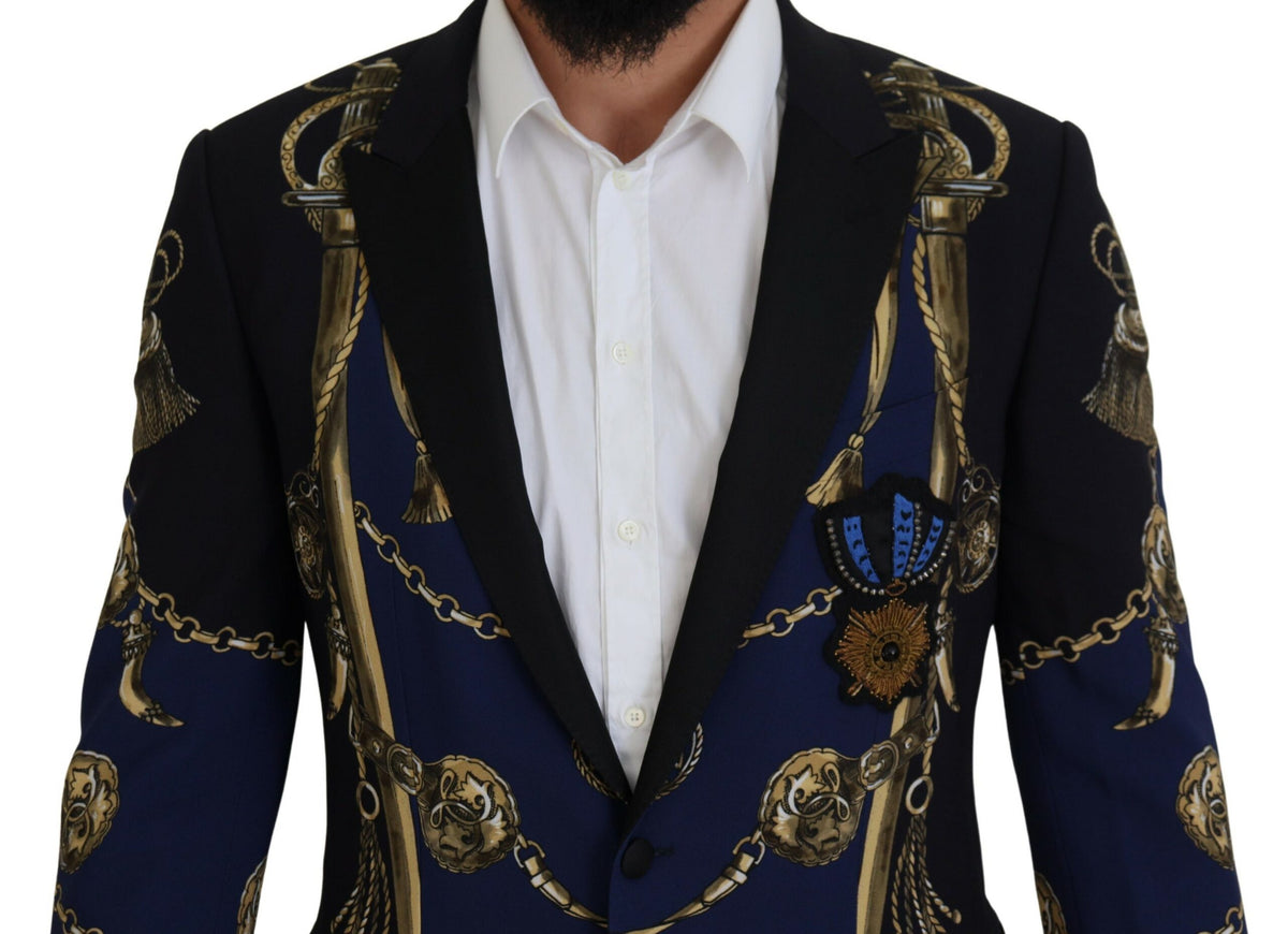 Blazer elegante de martini multicolor de Dolce &amp; Gabbana