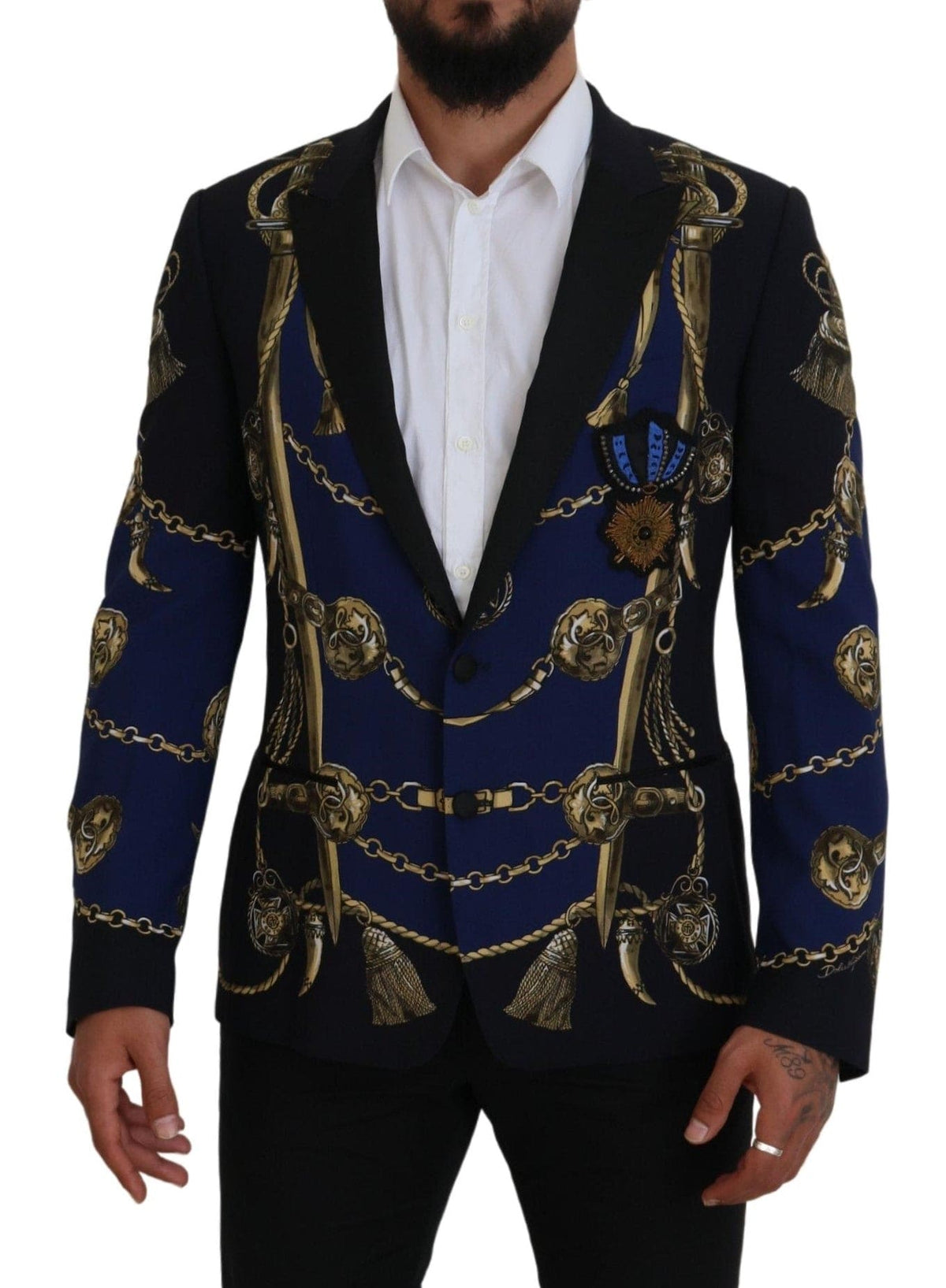 Blazer elegante de martini multicolor de Dolce &amp; Gabbana