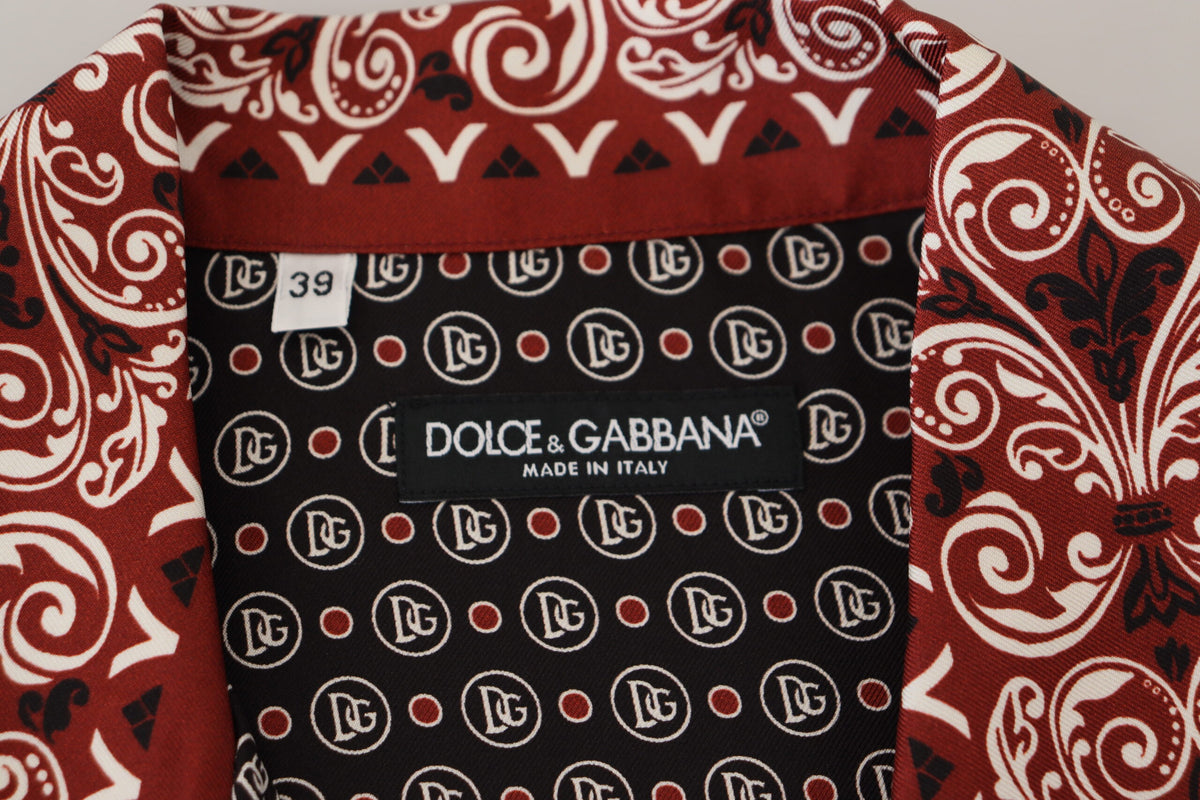 Chemise décontractée en soie multicolore élégante Dolce &amp; Gabbana